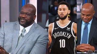 Shaq crumpling paper hearing Ben Simmons will be out for season with back injury