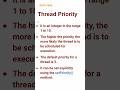 Thread Priority (86) #corejava
