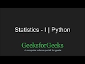 Python Programming Tutorial | Statistical Functions - Part 1 | GeeksforGeeks