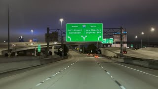 Driving Into Jacksonville, Florida At Night 2025 - Low Clouds Create Blue Sky Effect