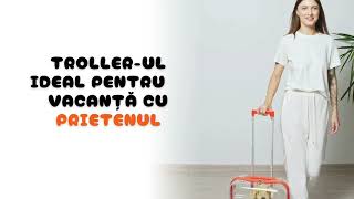 Troler Transport Bezubi Pet - Spatios, Vizibilitate Mare, 360°, Maner Telescopic, Negru