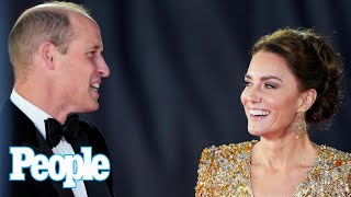 Kate Middleton Glitters in Gold At James Bond 'No Time to Die' Red Carpet w/ Prince William | PEOPLE