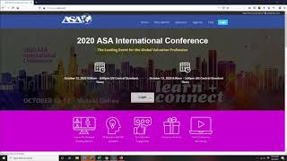 2020 ASA International Conference - Platform Walkthrough