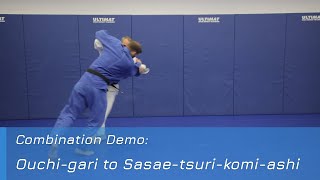 Ouchi-gari to Sasae-tsuri-komi-ashi - Combination demo