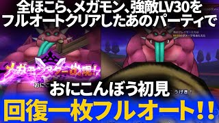 【ドラクエウォーク】おにこんぼう初見回復一枚フルオート！全ほこら、通常メガモン、強敵LV30を全てフルオートで倒したあのパーティでチャレンジ！【メガモンスター】