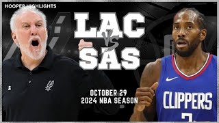 San Antonio Spurs vs LA Clippers Full Game Highlights | Oct 29 | 2024 NBA Season
