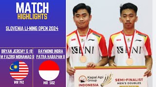 Raymond INDRAINA/Patra Harapan RI (INA) VS Bryan Jerem G/M FAZRIQ Mohamad R (MAS) SLOVENIA OPEN 2024