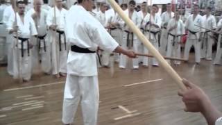 Kyokushinkan Bo Jutsu Stances and techniques Shihan Okazaki \u0026 Kancho Royama