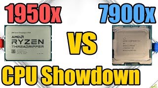 Ryzen Threadripper 1950x vs Intel i9-7900x Showdown - Heavyweight CPU Fight!