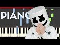 Marshmello Friends Marie Friendzone Anthem Piano Midi tutorial Sheet app Cover Karaoke