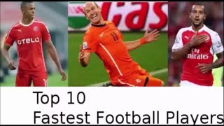 Top 10 ●  Fastest Football Players 2015 | Speed Runs by Aubameyang, Bale, Walcott, Robben...