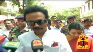 M.K.Stalin's Press Meet After Casting His Vote : Election 2014