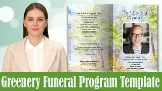 Funeral Program Template - "Greenery" Design - The Funeral Program Site