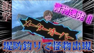 【メーターオーバー!!】堤防の湾内でアジの泳がせ釣りしたら2人でしか持ち上げれない大物が！？#堤防釣り #泳がせ釣り #青物