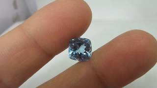 9 MM 3.72 Carats Natural Deep Blue Aquamarine Square Cushion Shape Faceted Gemstone