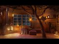 Tree House Ambience - Relaxing Gentle Rain Sounds & Fireplace Sounds to Sleep, Relax and Study