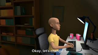 Caillou changes the world into plotagon story/grounded