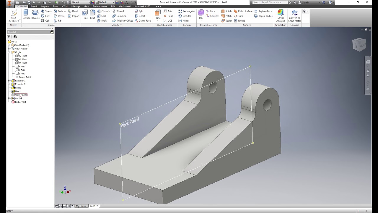 Tutorial Autodesk Inventor 2016 - Peças 2 - YouTube