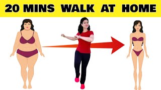 Happy n’ Easy 20 Mins Walk At Home For Weight Loss | Full Body Fat Burning Indoor Walk For Beginners