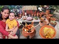 Handi mutton and Basanti polao😋🤤রান্নাবাটি দিয়ে পিকনিক 🧺 #viral #miniature #minikitchen #cooking