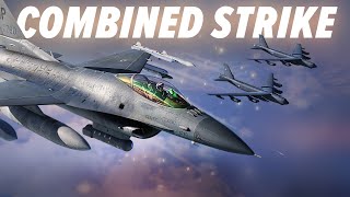 Combined strike F-16 Viper With B-52 Stratofortress \u0026 B-1 Lancer | DCS World