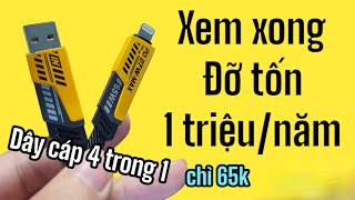 Dây cáp sạc 4 trong 1 chỉ 65k sau khi áp mã, sạc 65w truyền được dữ liệu vào PC - Anh Công Nghệ