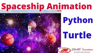 Spaceship Animation With Background And Image In Python Turtle #pythonturtle