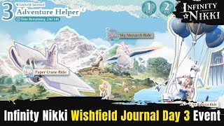 Infinity Nikki Adventure Helper Wishfield Journal Day 3 Sky Monarch Ride