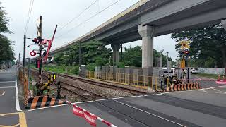 高雄市橋頭區糖廠路平交道，127次普悠瑪自強號通過