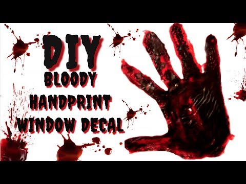 Bloody handprint cling | DIY window cling | DIY window decal Bloody handprint cling | DIY window cling | DIY window decal