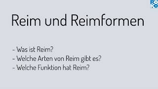 Lyrikanalyse Basics 2: Reim - Arten und Funktion