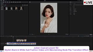 Juleen Capcut Lesson 92: Stylish Black \u0026 White Suit Fashion Video with Mesmerizing Book Flip Tran