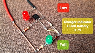 3.7v Lithium Battery Charge Low & Full Indicator Circuit