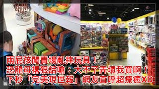 兩屁孩闖賣場亂摔玩具！恐龍母撂狠話嗆：大不了弄壞我買啊！下秒「完美現世報」網友直呼超療癒XD【人生勝利組】