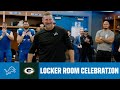 Lions vs. Packers postgame locker room celebration