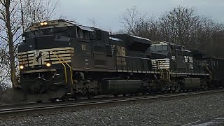 SD70ACE and AC44C6M Norfolk Southern Locomotives w/Mid-DPU Helpers