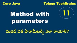 Method with Parameters in Java || Explanation in Telugu