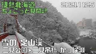 2021 11 25　雪の 定山渓　二見公園・二見吊橋・かっぱ淵