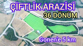 BALIKESİR-GÖNEN AKÇAPINAR KÖYÜ-  36,5 DÖNÜM ÇİFTLİK ARAZİSİ- GÖNEN'E 5 KM