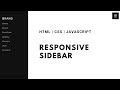 Responsive Sidebar Using HTML | CSS | JavaScript