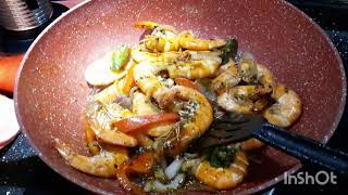 masak udang black pepper