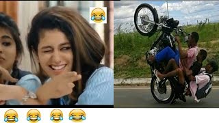 Priya prakash varrier funny bike accident videos