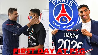 Achraf Hakimi First Day At Psg