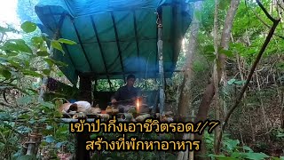 เข้าป่ากึ่งเอาชีวิตรอด7วัน7คืนep138สร้างที่พักหาอาหารวันที่1/7