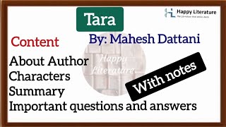 Tara by Mahesh Dattani ( MEG 7 Indian English Writing) Summary with notes
