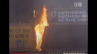 Rd 22 1999 - the entire pre-game broadcast of the MCG scoreboard fire. Richmond Carlton AFL Football