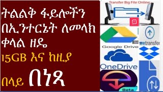 ትልልቅ ፋይሎችን በ ኢንተርኔት እንዴት እልካለን-How to send Large Files via email-Transfer large files online-Amharic