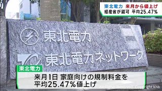 東北電力　６月１日から２５．４７％の値上げ　経済産業省が正式に認可