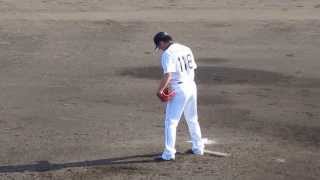 紅白戦、投球練習する榊原諒投手（#118）オリックス春季キャンプ2014