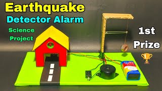 How to make earthquake detector alarm science model,Earthquake detector alarm working model project